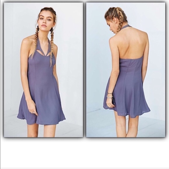Urban Outfitters Kimchi Blue Chiffon cutout Halter Dress Jr size M - Picture 1 of 3